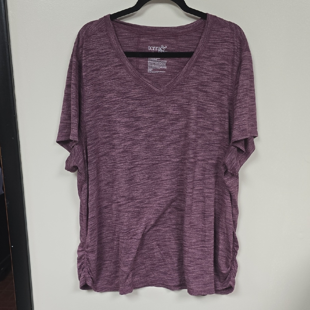 🎊 Terra & Sky Light And Dark Purple V-Neck Top